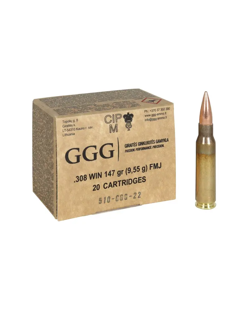 GGG 7.62x51 147gr M80 ball (20 rounds)