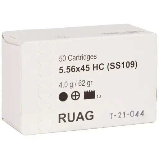 RUAG 5.56x45 62gr NATO Ball M855/SS109